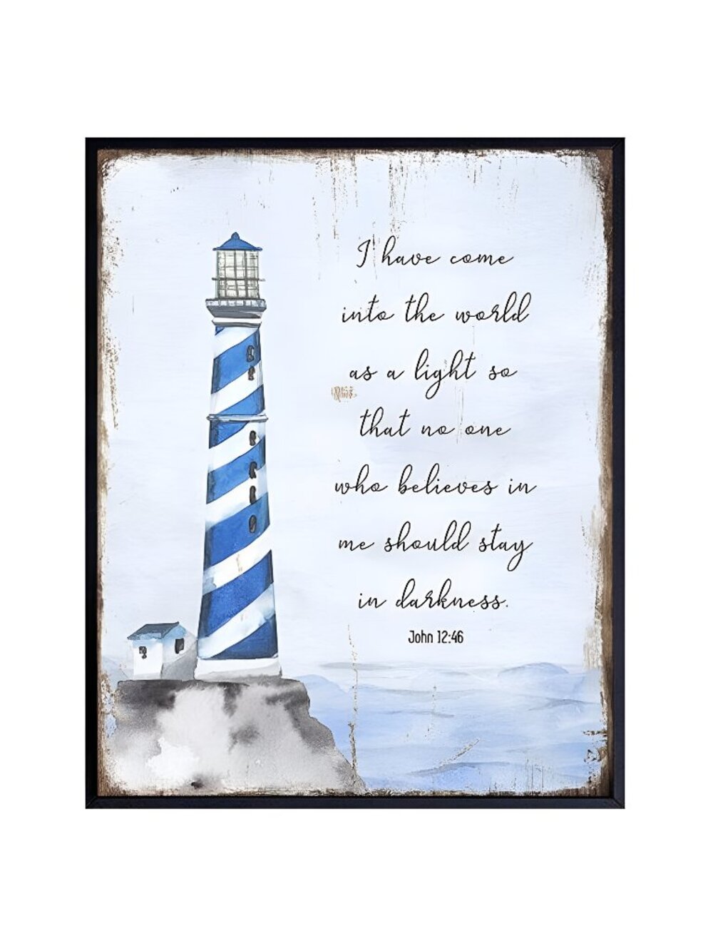 Religious Scripture Wall Decor - Nautical Beach House, Ocean Home Decoration